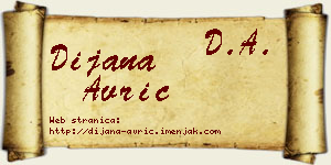 Dijana Avrić vizit kartica